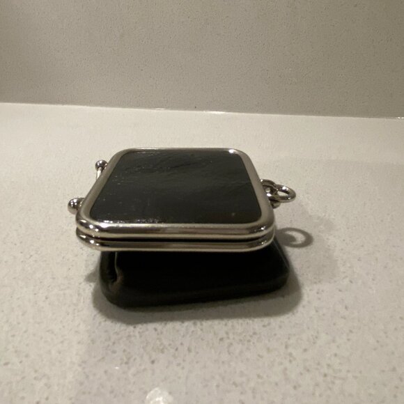 DANIER LEATHER BLACK COIN POUCH COLLAPSIBLE PREOWNED - Picture 11 of 13